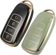 2pcs Car Key Shell Key Fob Keyless Entry Case Fob Cover Car Key Replacement Shell Remote Shell Case Car Remote Cover Keyless Remote Case Replacement Remote Shell Car Key Cover