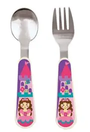 NEW Stephen Joseph Silverware Princess Cutlery Childrens Kids Toddler Plate Tray