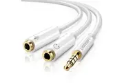 UGreen Audio Cable 3.5mm (Male) to Dual 3.5mm (Female) Splitter - White [10789]