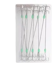Glow Fishing Hook - Long Shank Squid Hooks, Stainless Steel Squid Catchers Fishing Cuttlefish Sleeve | Sturdy Saltwater Fishing Hooks Fishing Assist Hook, Umbrella Hooks for Octopus Cuttlefish