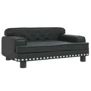 vidaXL Dog Bed Dog Sofa Padded Foam Puppy Cat Bed Pet Supply Black Faux Leather