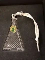 Waterford NEW Crystal Christmas flat tree signed 3.5" boxed with crystal bead