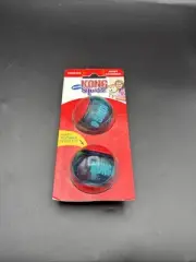 KONG Squeezz Action Ball Red 2 Count Large Squeaky Dog Fetch Toy