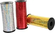 Gogogmee 3 Rolls Shiny Metallic Curling Ribbon Yards Each Silver and Red for Crafting Wrapping and Decoration for Parties Weddings and DIY Projects