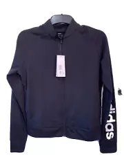 Adidas Baseball Jacket Style Track Jacket Ladies Black Size 12-14 #REF22