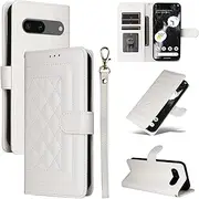 Compatible with Google Pixel 7 5G Cover,Compatible with Google Pixel 7 5G Wallet Kickstand Magnetic Closure Flip Case White