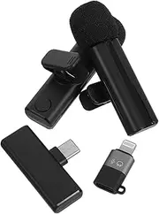 STOBOK Portable Recording Microphone Wireless Noise Cancelling Lapel Mic Dual Connectivity for Sports Interviews Streaming