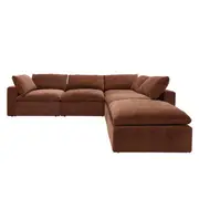 [James Lane] Cloud Deep Muse Rust Modular Sofa - 5 Piece