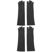 2 Pairs UV Protection Driving Gloves Cooling Cuff Arm Guard Man