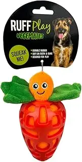 Ruff Play Squeaky Plush Carrot Dog Toy – Soft Plush Toy for Gentle Chewers – Cute, Durable & Cuddly Dog Toy for Indoor Play