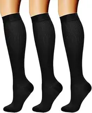 3 Pair Black Compression Stocking Blood Circulation Promotion Slimming Compression Socks Anti-Fatigue Comfortable Solid Color Socks