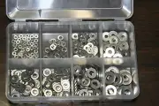 100 PIECE 1/4 THRU 3/8 NAS STAINLESS SMALL PATTERN FLAT WASHER ASSORTMENT
