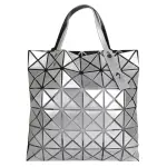 【ISSEY MIYAKE 三宅一生】BAOBAO 原色透光幾何方格6X6手提包(銀/亮面)