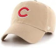 47 Chicago Cubs Khaki Logo Primary Logo Clean Up Adjustable Strap Hat Cap, Adult One Size Fits All, Khaki, One Size