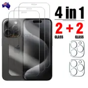 2X Tempered Glass Screen Protector For iPhone 16 15 14 13 12 11 Pro Max PLUS XR