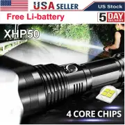 Super Bright Powerful Flashlight XHP50.2 Rechargeable Zoom Torch