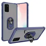 For Samsung Note 20 Transparent 360° Magnetic Ring Stand Hybrid Case CLEAR/BLUE