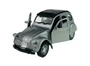 WELLY CITROEN 2CV SILVER WITH ROOF OLD TIMER 1:34 DIE CAST METAL MODEL NEW BOX