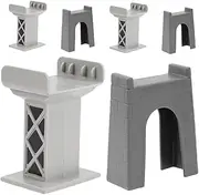 Toddmomy 6pcs Train Track Support Accessories Bridge Pier Risers for Model Railway Play for Curved Track Construction