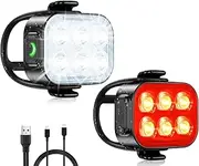 Zewdov Bike Lights Ultra Slim, USB Rechargeable Bike Lights for Night Riding, Waterproof IP65 Bicycle Light, 4+6 Modes Bike Headlight and Tail Light Set,1.5 Hrs Fast Charging, Easy to Install
