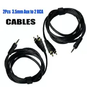 Pair 8ft 3.5mm Aux to 2 RCA Cable Adapter Audio Cables for Stage Speaker System