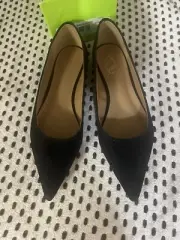 Sam Edelman Wanda Flat Black Suede Pointed Toe EUC Sz 8.5