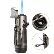 Lubinski Metal Cigar Torch Lighter Jet Flame Butane Windproof Cigar Punch Needle