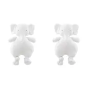 2x The Peanutshell Knitted Elephant Plush Cotton Animal Baby Toy 30cm White 0+