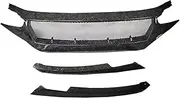 Compatible for 10th Civic FK7 FK8 TYPE-R Fiberglass Front Bumper Grille Racing Car Accessories FC JS N1 Style Air Intake Grille Engine Hood(Forge)