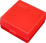 MTM 22 Mag & 17 HMR Ammo Box 100 Round Flip-Top - Clear Red P-100-22M-29
