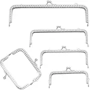 PH PandaHall 5 Size Purse Bag Kiss Clasp Lock, Metal Frame Coin Purse Kiss Clasp Embossed Clutch Frames Purse Square Bag Frame for Purse Making DIY Handle Bag Sewing Craft, 8.5~18cm