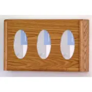Wooden Mallet 3 Pocket Glove and Tissue Box Holder in Medium Oak