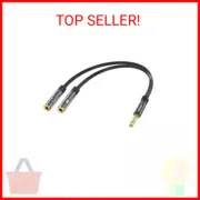 KINGTOP Headset Splitter, Headphone Mic Splitter Cable for Headset with Separate