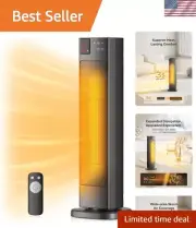 1500W Oscillating Ceramic Tower Heater with Remote and Programmable Thermostat
