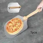 Pizza Spatula with Cutter Wooden Handle Pizza Paddle for Kitchen Condo Bread