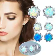 Flower And Opal Stud Earrings Jewelry Gift For Long Dangle Earrings for Women