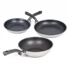 Exclipse 5 Ply Stainless Bakelite PTFE Resin Coating Non Stick Frying Pan set