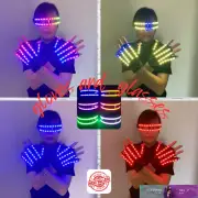 Full Color LED Gloves and Glasses Rave Flashing Remote Control Glowing Glasses