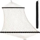 Double Rope Hammocks, Traditional Hand Woven Cotton Hammock with Hardwood Spread