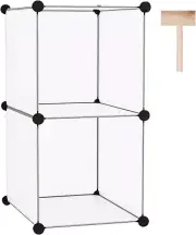 Cube Storage, 2-Cube Organizer Unit, Plastic Closet Storage Shelf, DIY Bookshel