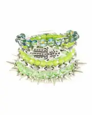 Alex and Ani Set of 6 "Spike of Mint" Expandable Bangles bracelets a14rll54rs