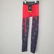 Sleefs Compression Pants Cool Dry Athletic Base Layer Size YS Kids Red Training