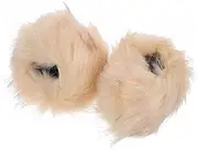 [DEARMAMY] 1pair Faux Fur Wrist Cuffs for Women Fluffy Arm Warmers Beige Stylish Versatile Winter Wrist Bands Elegant Faux Fur Design for Fashion-forward Outfits