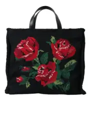 Dolce & Gabbana Chic Embroidered Floral Black Tote - RRP 6404.4 USD