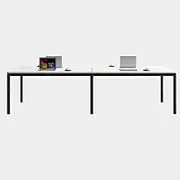 YQMHEZ Conference Table, Computer Desk with Wooden Tabletop, Rectangular Seminar Table for 6-8 People, Modern Seminar Table for Office Conference Room, Boardroom Desk(280cm)