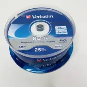 Verbatim 97457 BD-R 25GB 6X 25pk Spindle Blu-Ray Disc NEW Sealed Recordable
