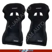 Autotecnica Fixed Back Sport Seat with Twin Wing Fibreglass - Pair 2 x Black