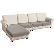 Sectional Couch Covers 4 Pieces Sofa Seat Cushion Covers L Shape Separate Cushion Couch Chaise Cover for Both Left/Right Sectional Couch (Large Sofa 3 Seater + 1 Chaise, Taupe)
