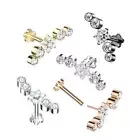 Piercing Labret Monroe Titanium And Zirconium Or Opal - Star And Round - Curve
