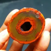 RARE81g Natural rough Warring States Red Agate geode Crystal 52A21+